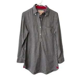 Victoria's Secret Black and White Checkered Sleep Shirt Cotton with Silk Detail